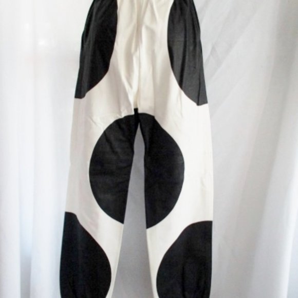 Celine Pants - CELINE PARIS LEATHER DOT PANTS BLACK WHITE